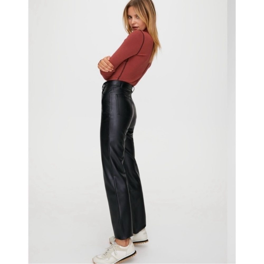 NEW Aritzia Wilfred Melina Pant Vegan Leather High Rise Straight Leg